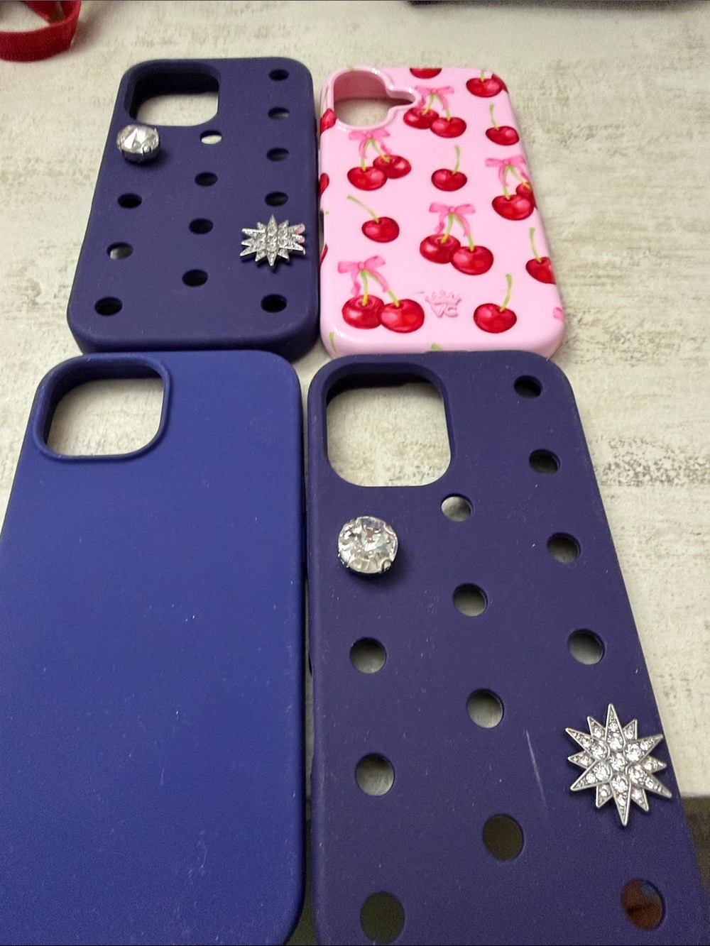 Purple and Pink Decorative Phone Case Set - Unbranded. Style unknown